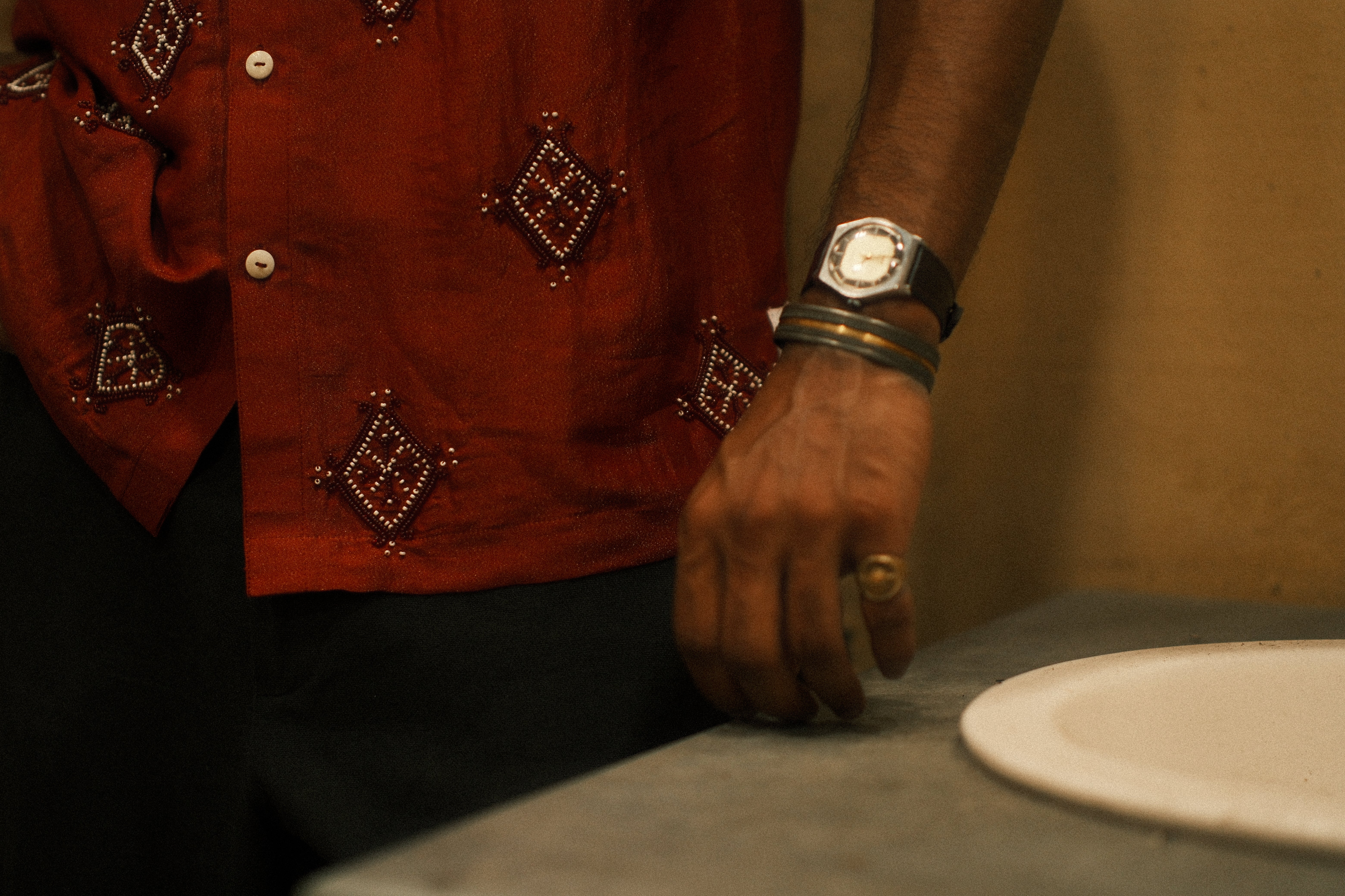 Bead-work Shimmer Shirt