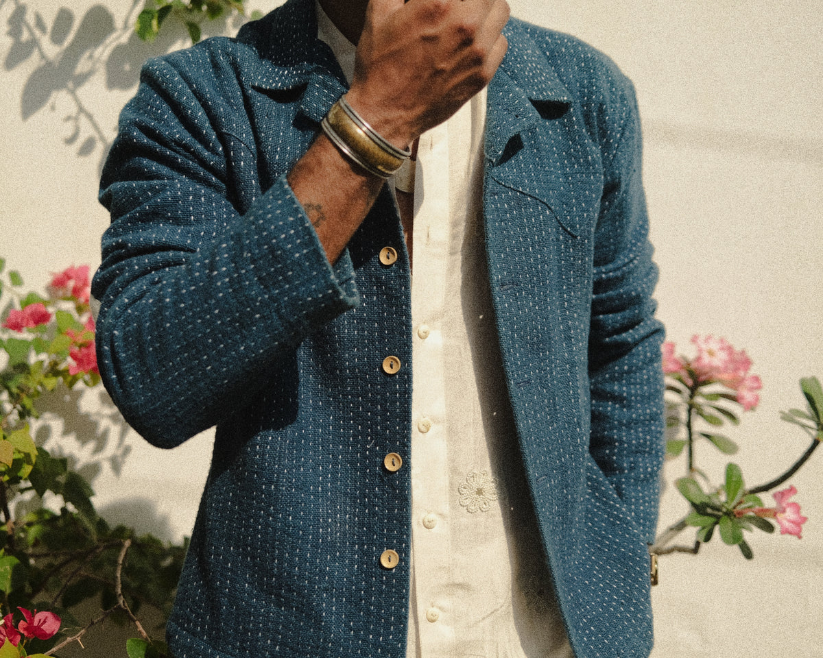 Indigo Kantha Jacket