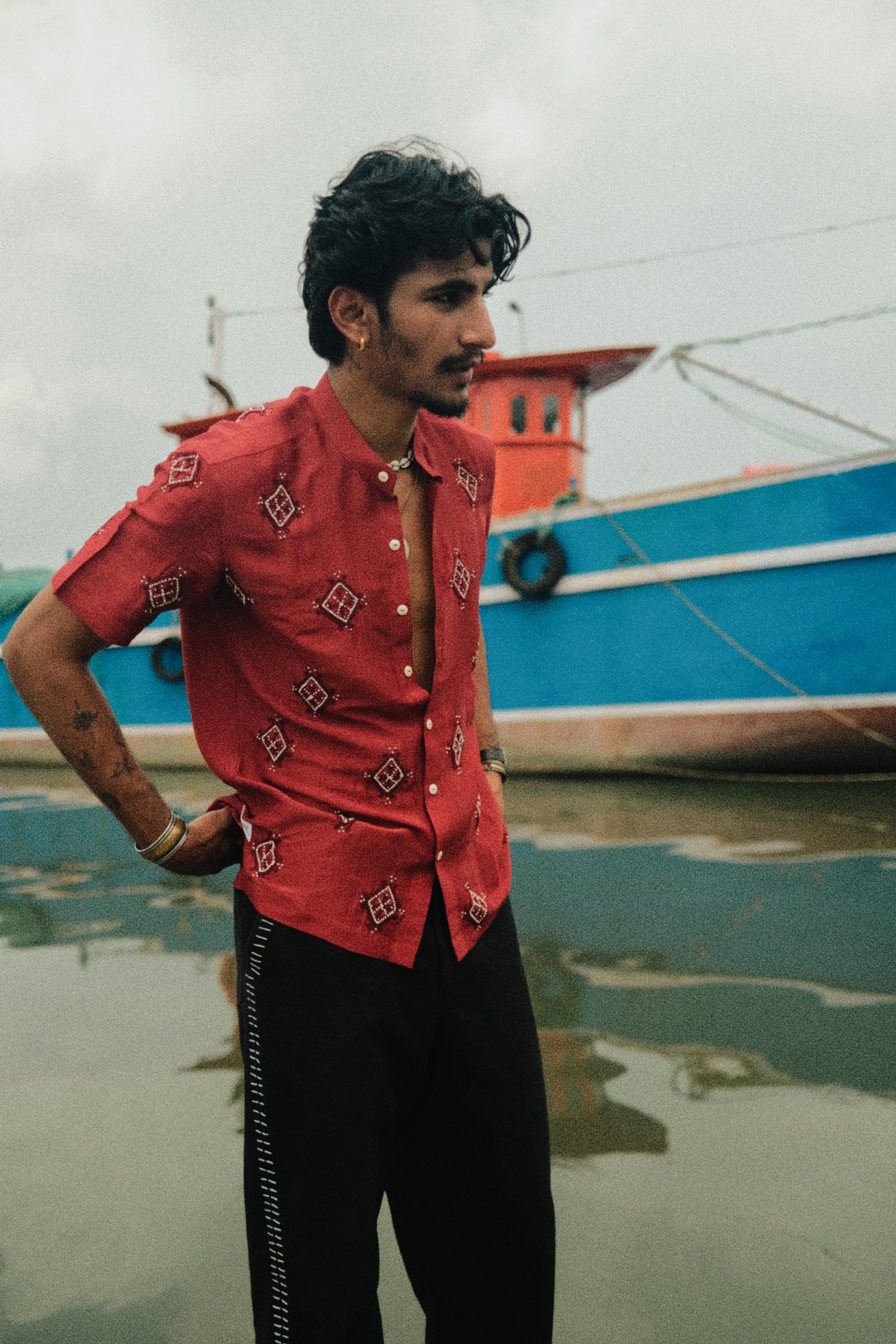 Bead-work Shimmer Shirt