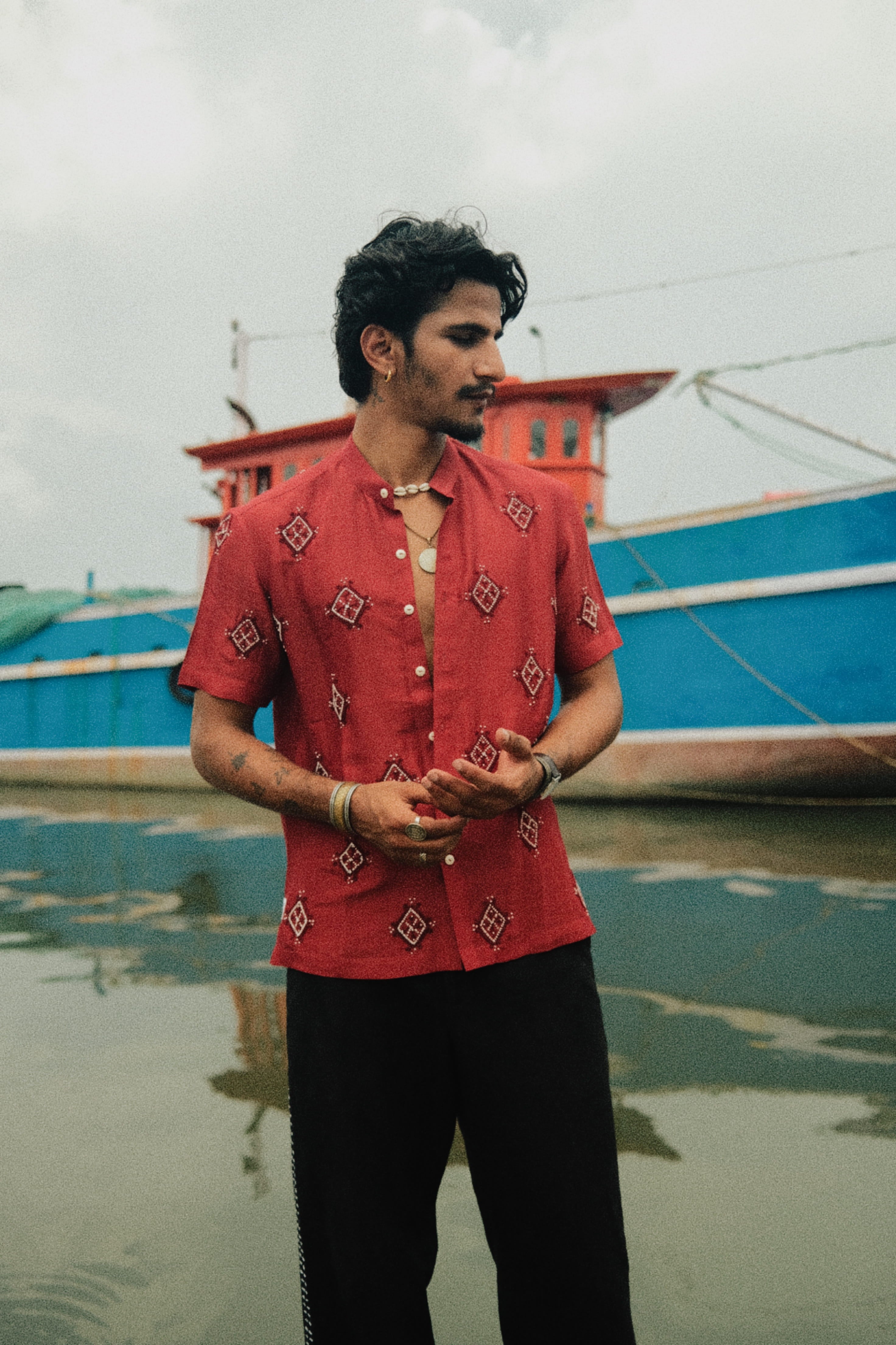 Bead-work Shimmer Shirt
