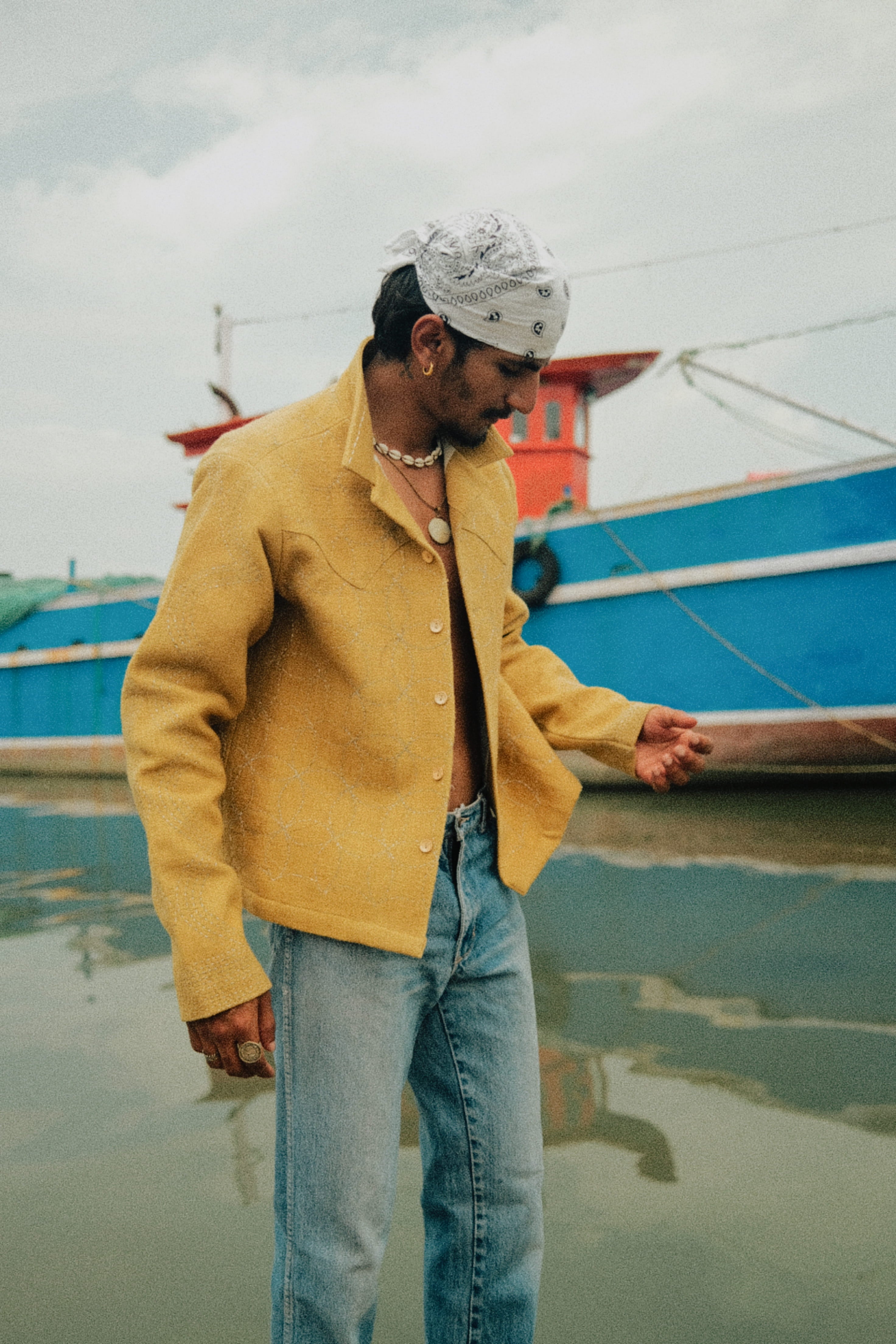 Mustard Kantha Jacket